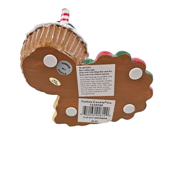 Yankee Candle Pastry Elf Snowman Cupcake Tea Light Holder Christmas Decor - Picture 10 of 10